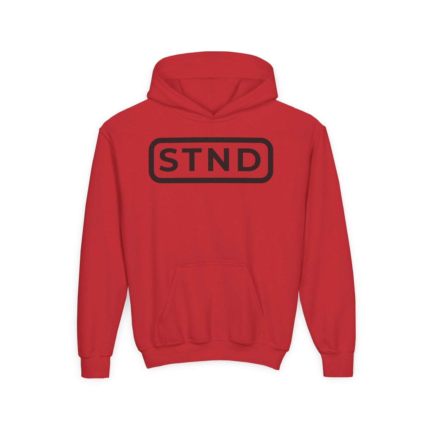 (RED) Trendy Youth Hoodie with Inspirational STND Design, Fashionable Kids Sweatshirt, Cozy Casual Wear, Perfect for School & Gifts