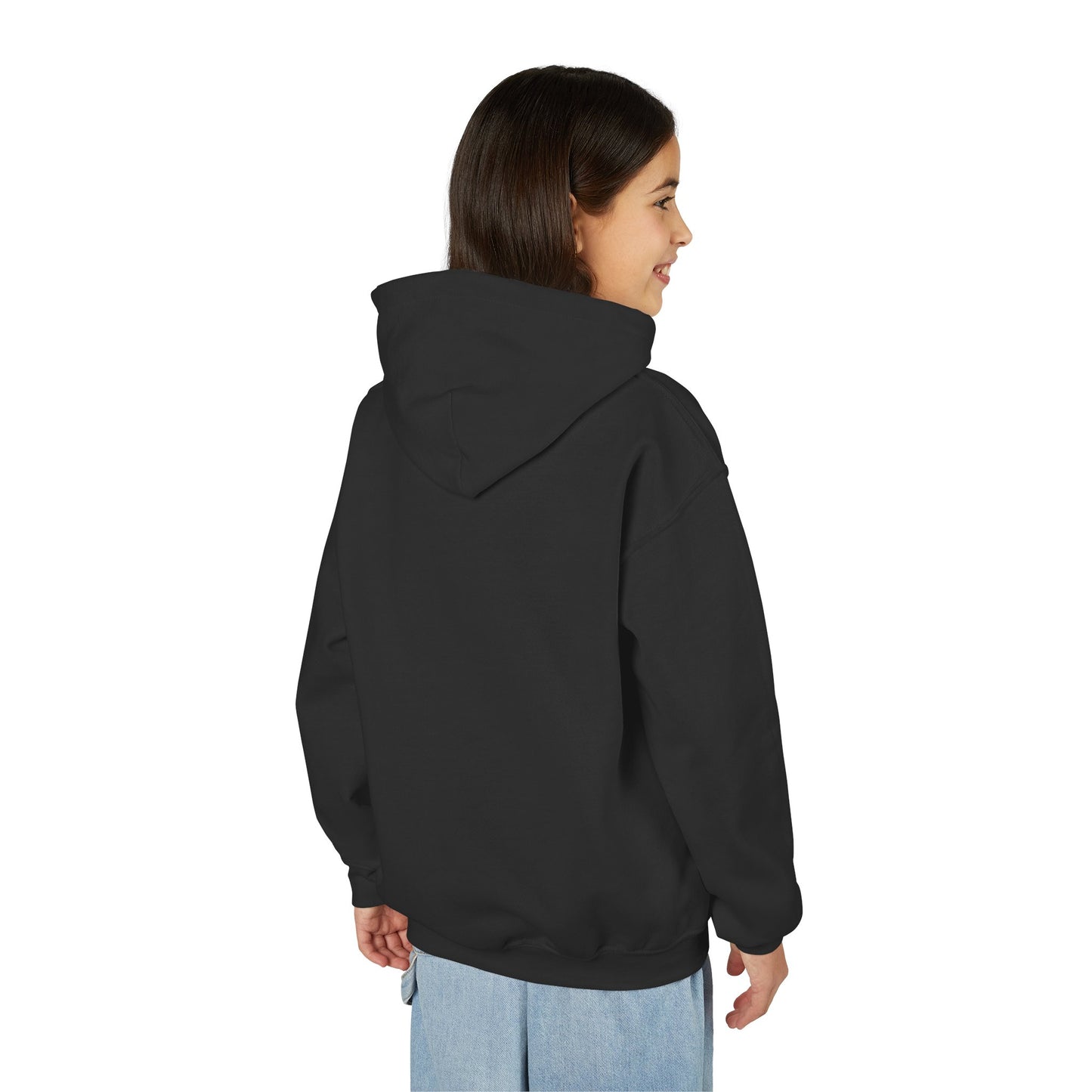 (BLACK) Trendy Youth Hoodie with Inspirational STND Design, Fashionable Kids Sweatshirt, Cozy Casual Wear, Perfect for School & Gifts
