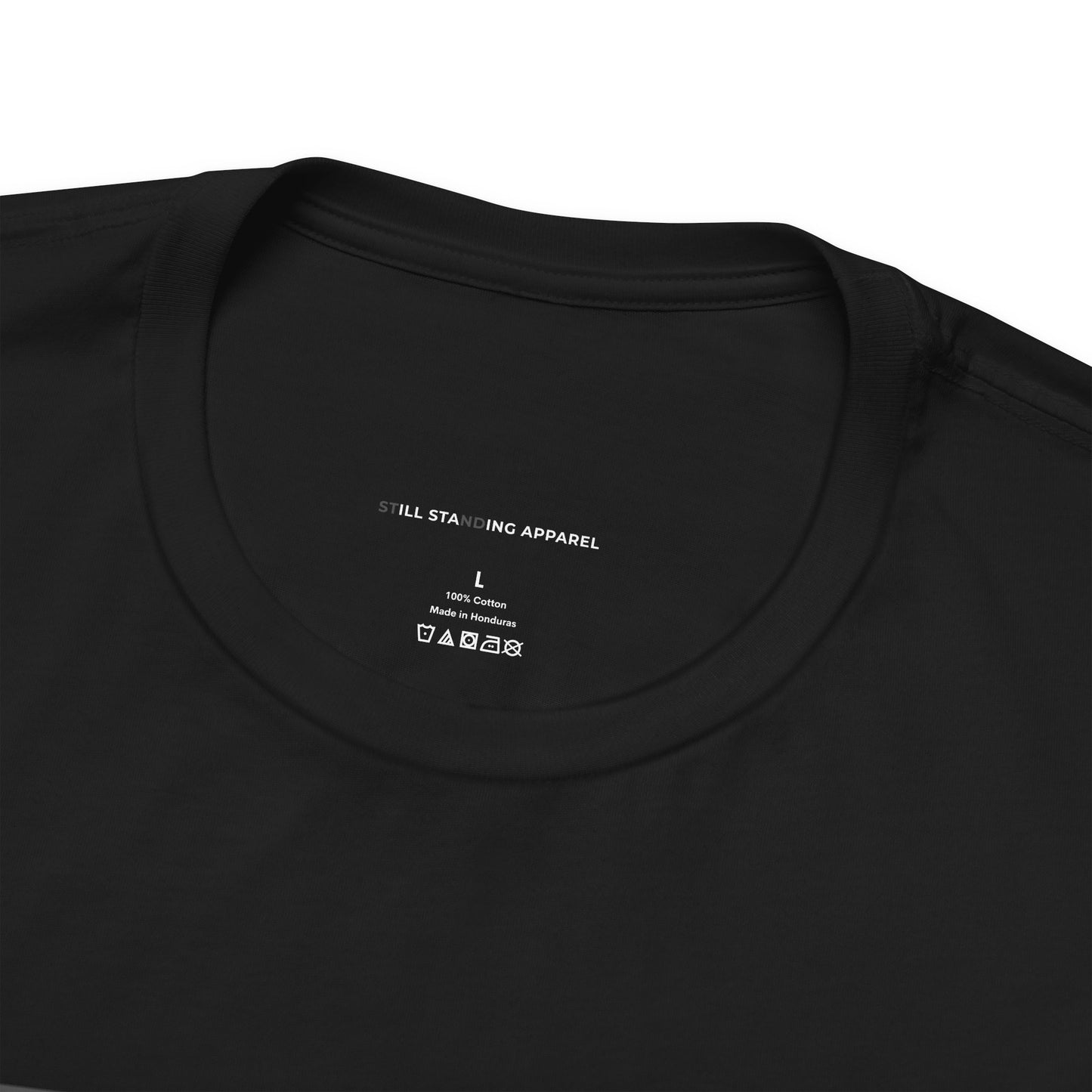 STND Classic Tee (Large Front STND) – “Built to outlast every struggle.”
