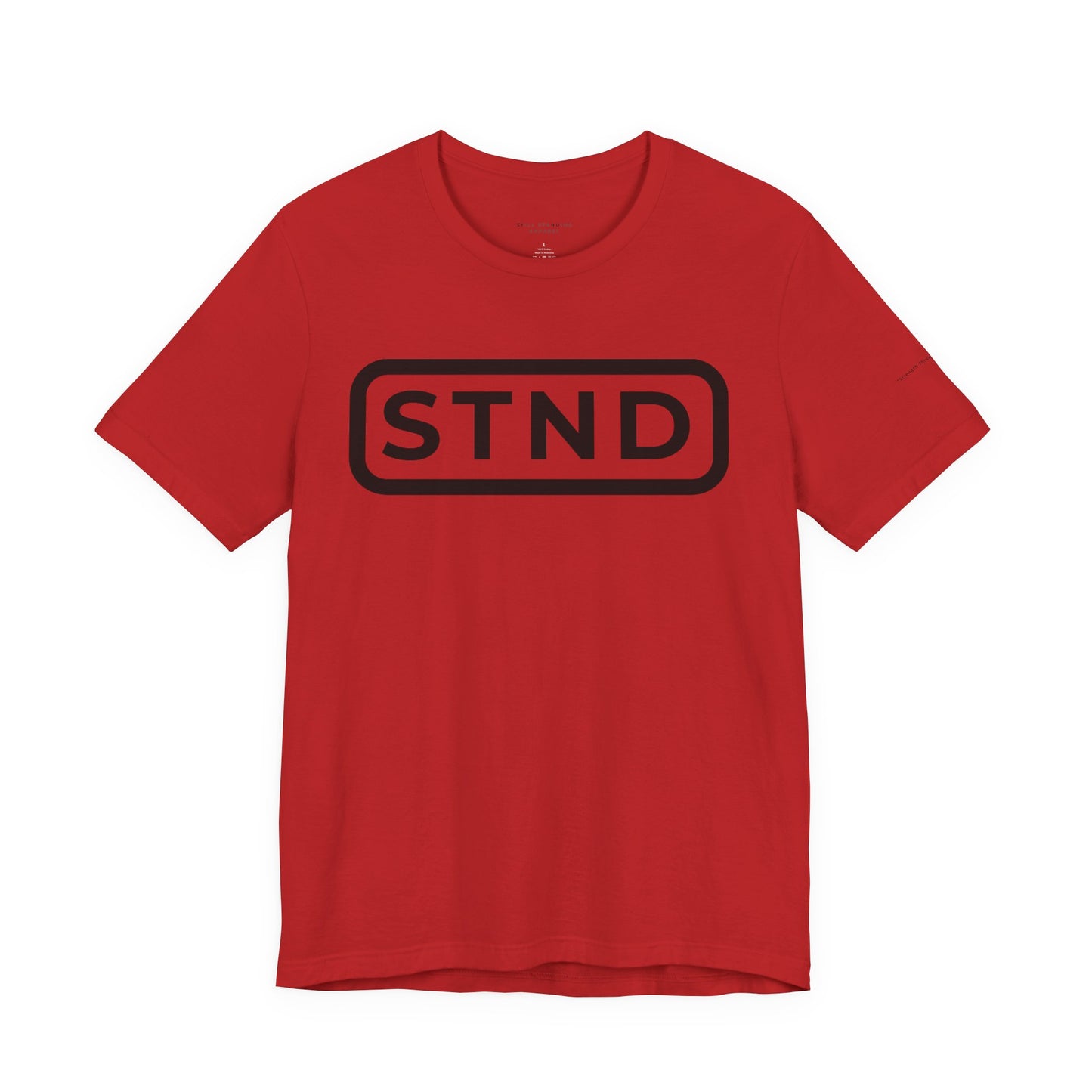 STND Classic Tee RED (Large Front STND) – “Built to outlast every struggle.”