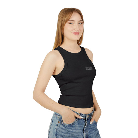 (BLACK) STND Women’s “Still Standing” Racerback Tank – Strength Through Struggle, Comfort Through Movement