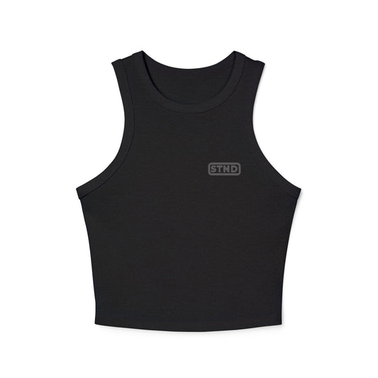 (BLACK) STND Women’s “Still Standing” Racerback Tank – Strength Through Struggle, Comfort Through Movement