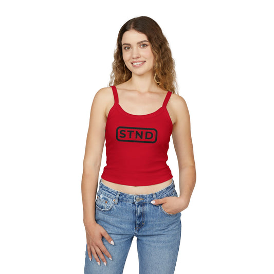 (RED) STND Women’s Spaghetti Strap Tank Top – Casual Slim Fit, Summer Essential, Layering Piece