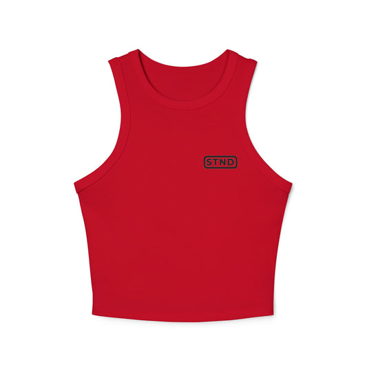 (RED) STND Women’s “Still Standing” Racerback Tank – Strength Through Struggle, Comfort Through Movement