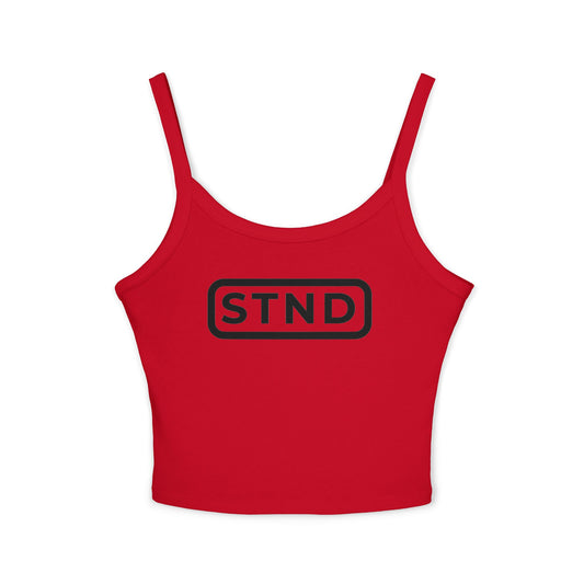 (RED) STND Women’s Spaghetti Strap Tank Top – Casual Slim Fit, Summer Essential, Layering Piece