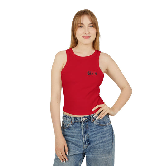 (RED) STND Women’s “Still Standing” Racerback Tank – Strength Through Struggle, Comfort Through Movement