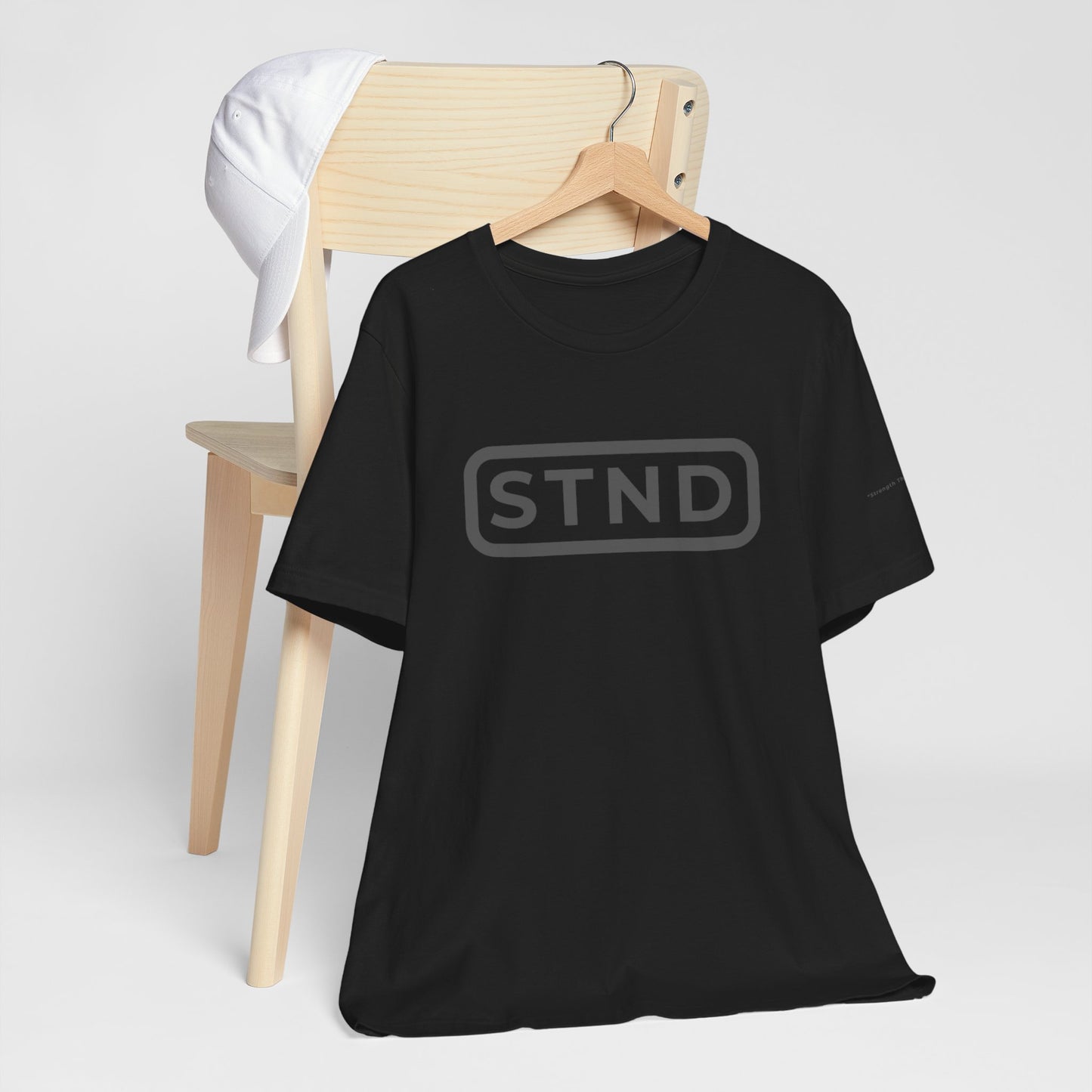 STND Classic Tee (Large Front STND) –  “Built to outlast every struggle.”